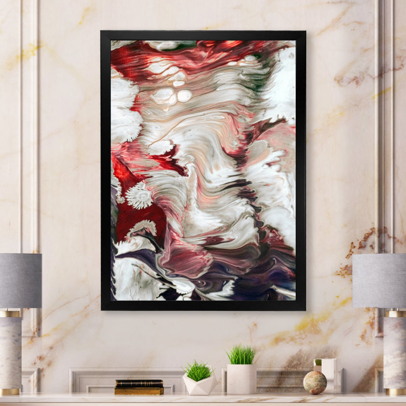 «Beautiful Mixed Abstract Fluid III», décoration murale moderne en toile, Cadre photo noir, H 20 po x l 12 po x P 1 po