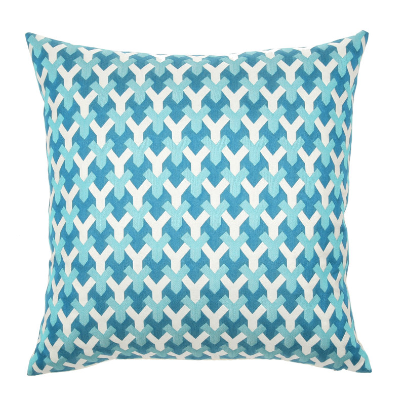 Pomfret Square Pillow Cover & Insert, Teal