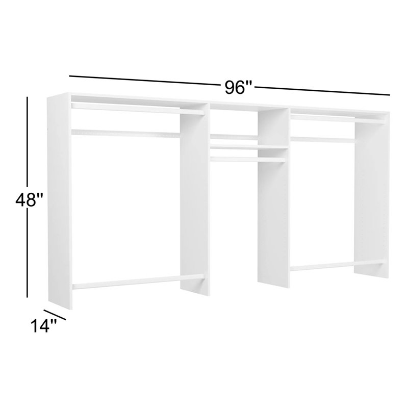 Ensemble de démarrage pour système de garde-robe l 48 po - l 96 po Grid, Gris patiné