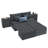 100" Sectional Sofa, 5 In 1 Convertible Sleep Sofa With Storage Cabinet & Charging Ports
