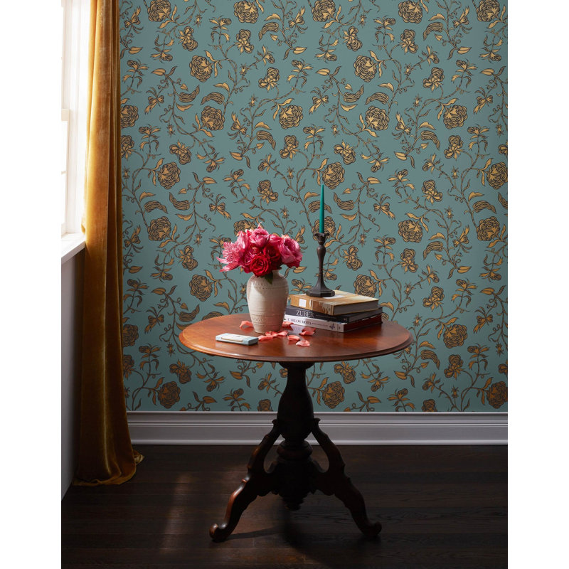 Trellis Wallpaper | Traditional / Roll - 27" x 30', Sky