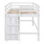 Lit mezzanine avec 4 tiroirs sous l'armoire et les tablettes-1896234117