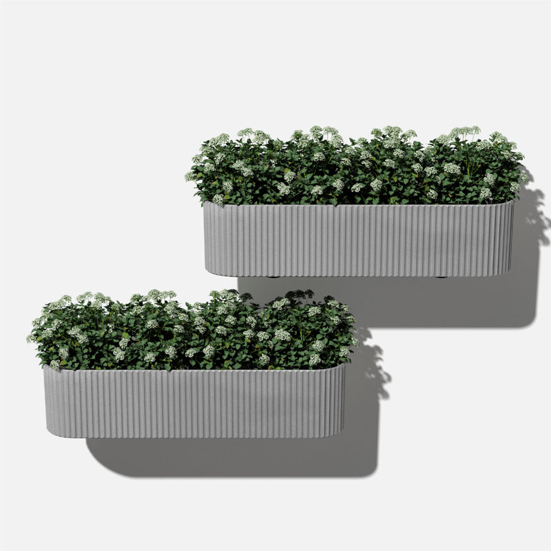 Veradek Demi Series Railing Planter 36" Planter, Gray, 2