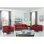 Ensemble de salon 3 pièces en microfibre rouge avec fauteuil et causeuse