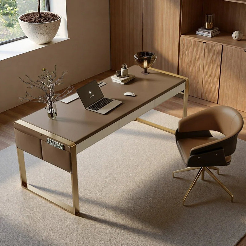 Bureau italien de luxe minimaliste italien, H 29,53 po x l 62,99 po x P 27,56 po