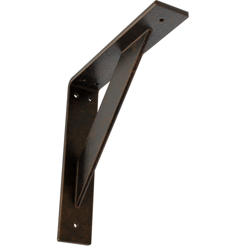 Support traditionnel en acier, H 10 po x l 2 po x P 10 po, Bronze vieilli