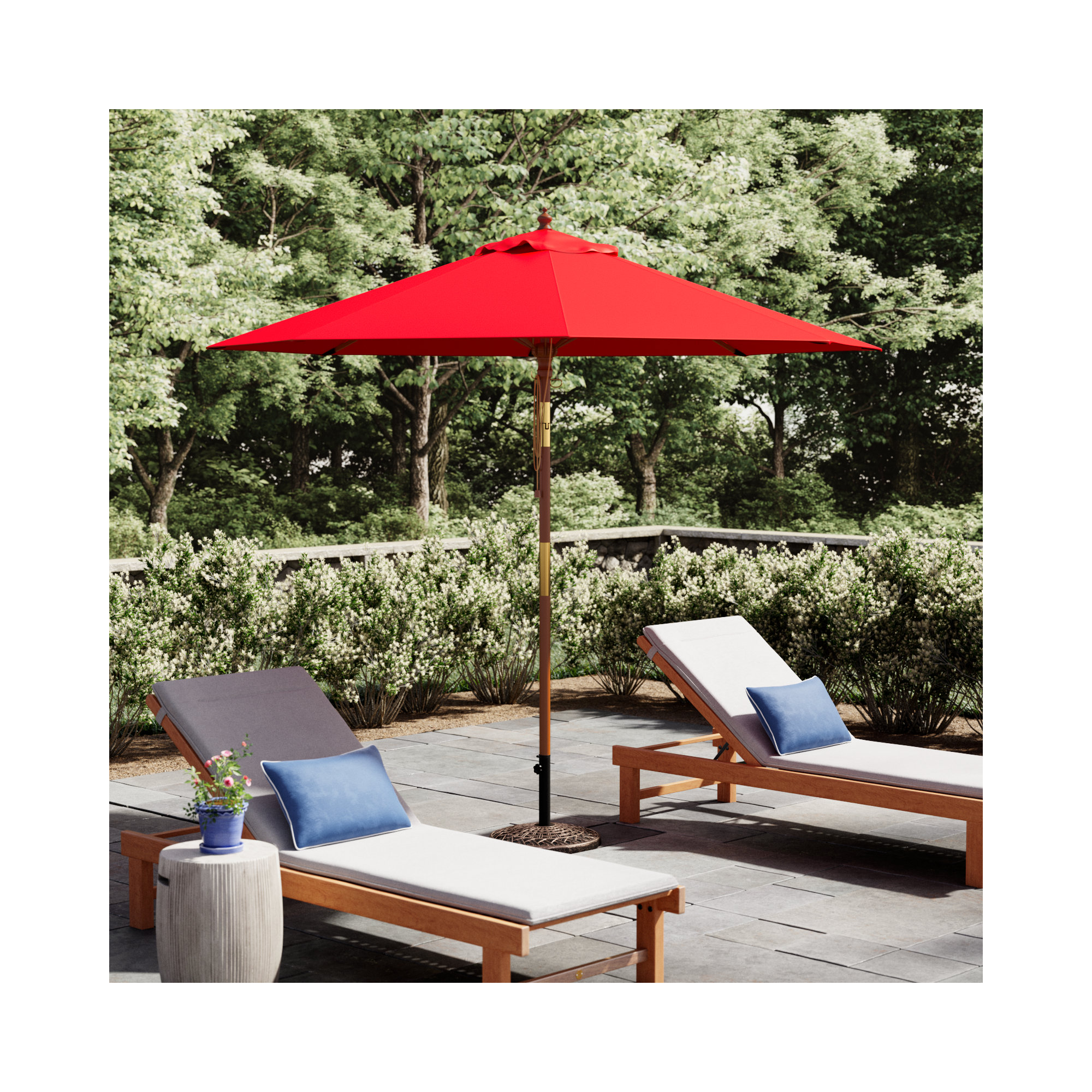 Aldan 9' Market Umbrella, Red