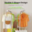 Double Rail Clothes Rack on Wheels, 283kg(625lbs) Capacity, with Mesh Storage Basket & Bottom Shelf-1574375349