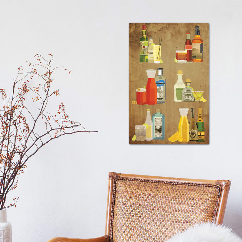 Classic Cocktails - Wrapped Canvas Print, 45.72cm H x 30.48cm W x 1.91cm D