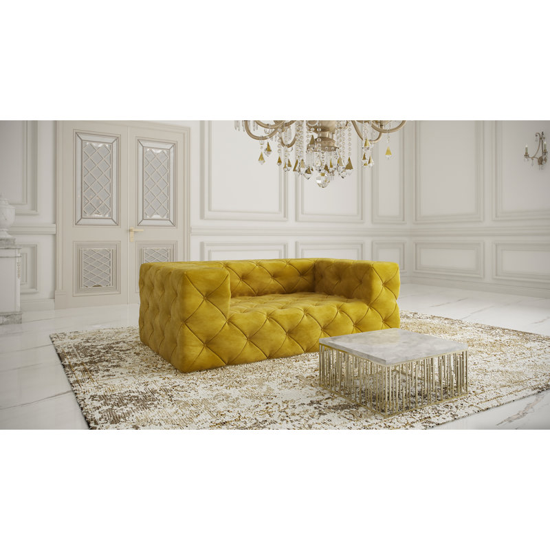 Jannie 2 Seater Velvet Sofa, Gold