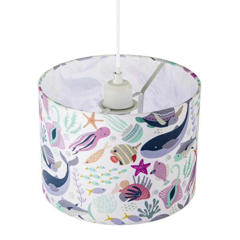 18 cm H Round Cotton Lamp Shade ( No Direct Attachment Method ) in Purple