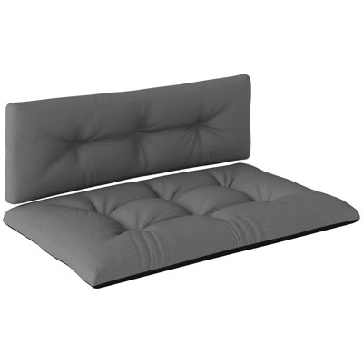 2 Seater Pallet Cushions Outdoor 3.9 in. Thick Replacement Pallet Sofa Cushions, Tufted Replacement Pads for Garden, Patio