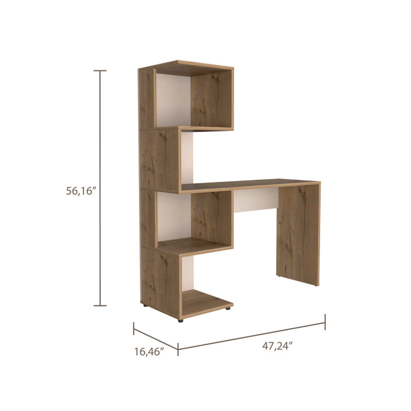 Writing Desk with Geometric Bookcase