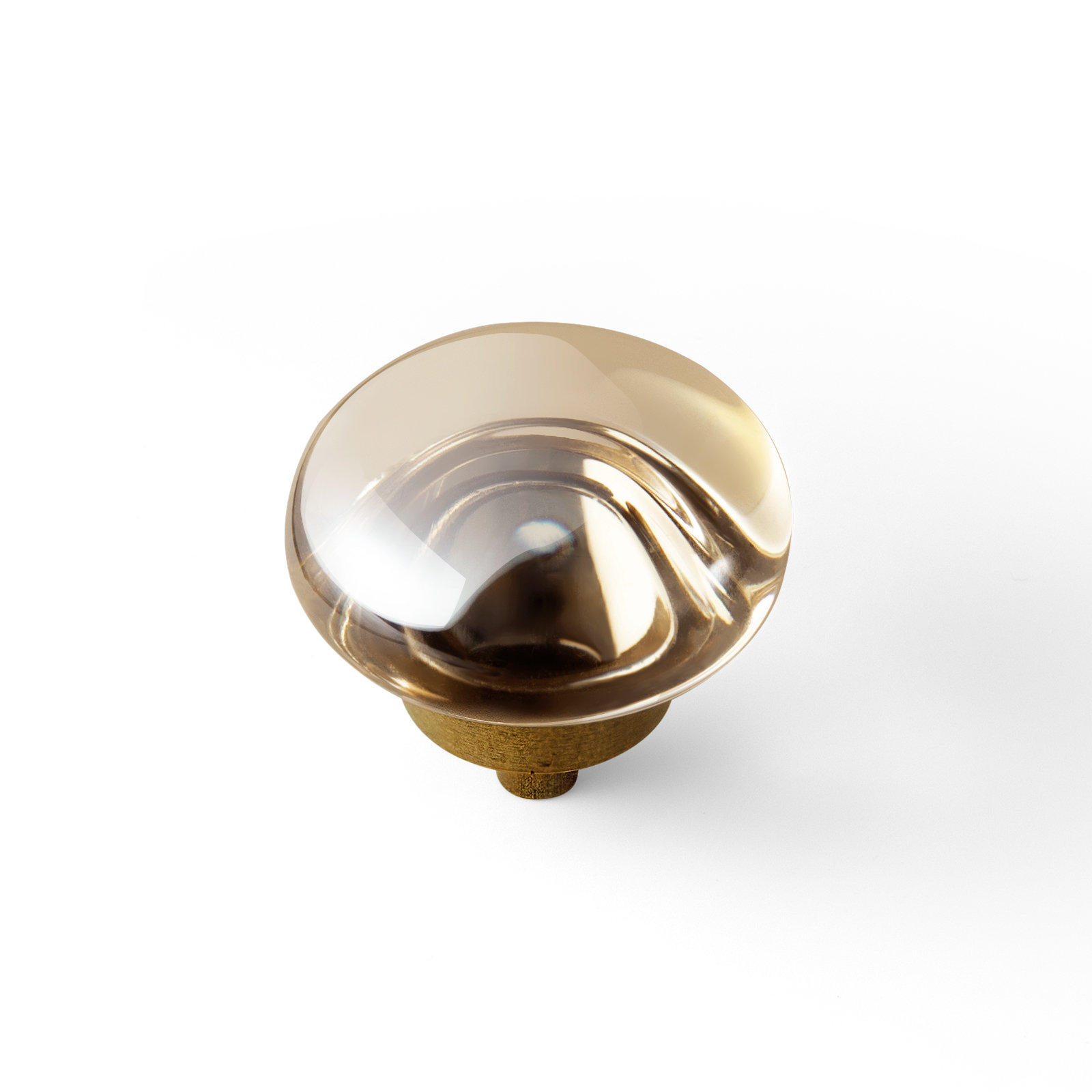 1.42" Diameter Crystal Mushroom Knob, Champagne
