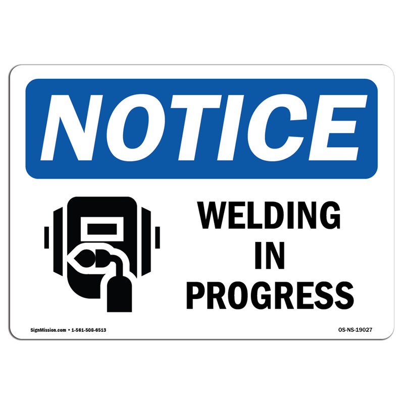Panneau en aluminium 10 po x 7 po Welding In Progress