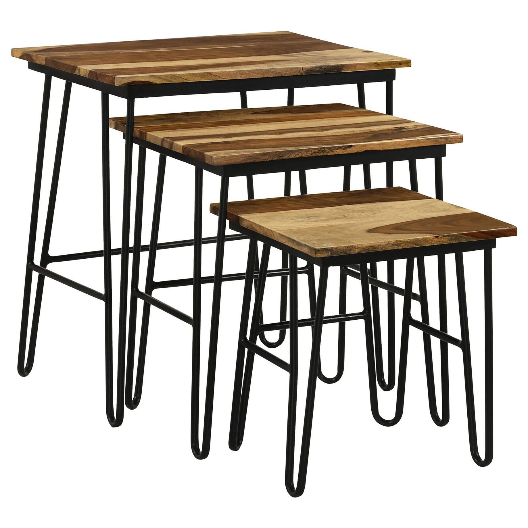 George Oliver Rectangular Nesting Tables With And Black Metal Look ...