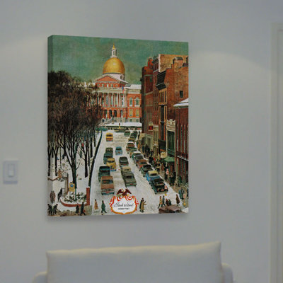 "Park Street, Boston" par John Falter, reproduction sur toile tendue