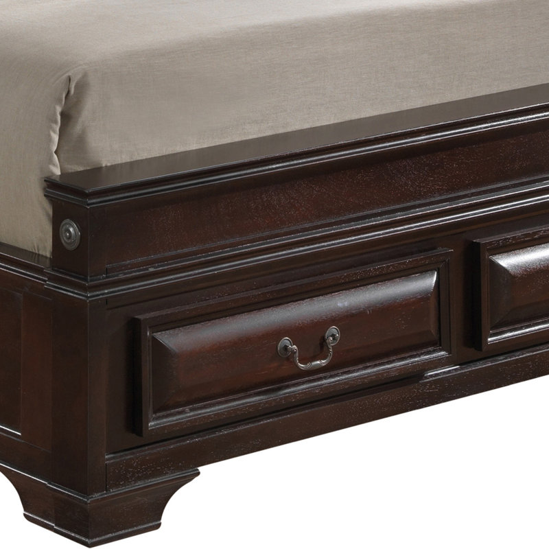 Lit-bateau de rangement en panneau de particules compact pour les chambres modernes, Brun foncé / noir, Grand
