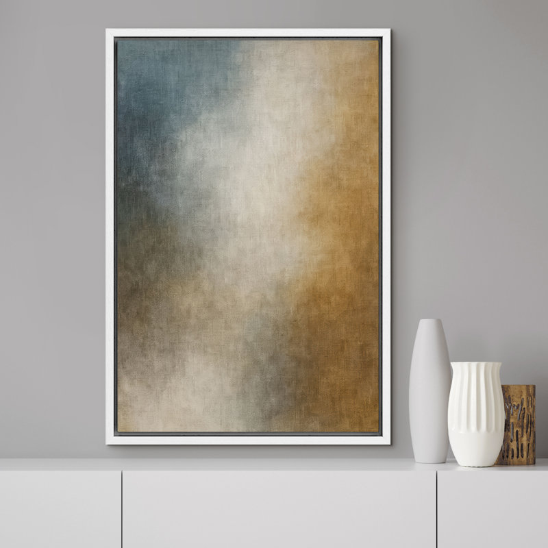 «Blue and Brown Abstract Gradient Art», reproduction d'art sur toile encadrée, H 36 po x l 24 po x P 1,5 po