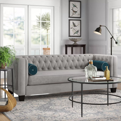 Miyoka 93" Tuxedo Arm Sofa