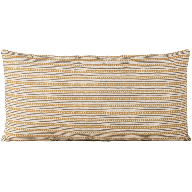 Oreiller en plumes Skywalk, Polyester, Rectangle H 12 po x l 21 po, Safran rayé