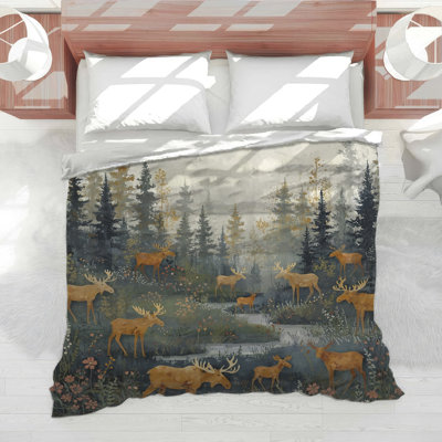 Édredon Moose Forest Scene