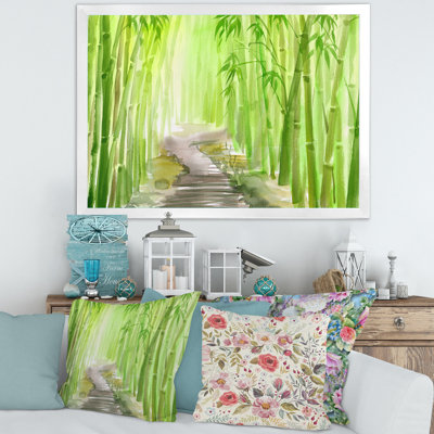 Vert forêt de bambou - reproduction sur toile