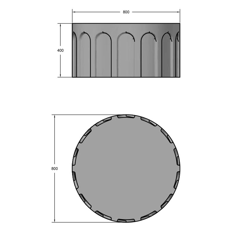 Vicky Round Coffee Table, Gray
