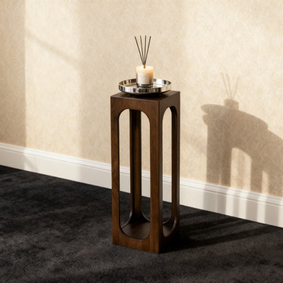 Solid Wood End Table For Small Spaces, Minimalist Side Table For Living Room, Bedroom, Or Entryway, Natural Wood Grain Accent Table