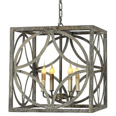Diamond 4 - Light Candle Style Square Chandelier