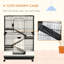 Cage noire pour petits animaux avec structure à roulettes, noir. Idéal pour le lapin, le chinchilla et le furet. Comprend un plateau et une plateforme amovibles. L 32 po x l 20,8 po x H 45 po - Scintillement à 4 niveaux - pour, chinchillas, furet