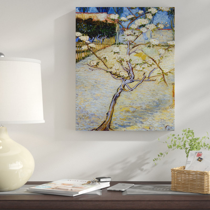 «Pear Tree in Blossom» par Vincent Van Gogh, reproduction sur toile tendue