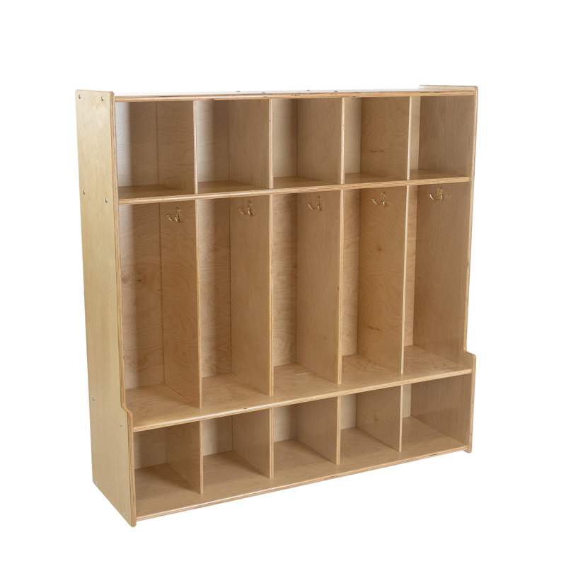 Casier à 5 sections avec banc et rangement pour enfants