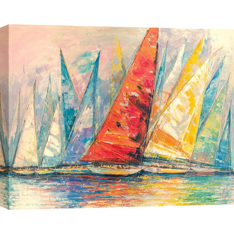 Wrapped Canvas Print: Luigi Florio, Regatta wind, 70cm H x 100cm W