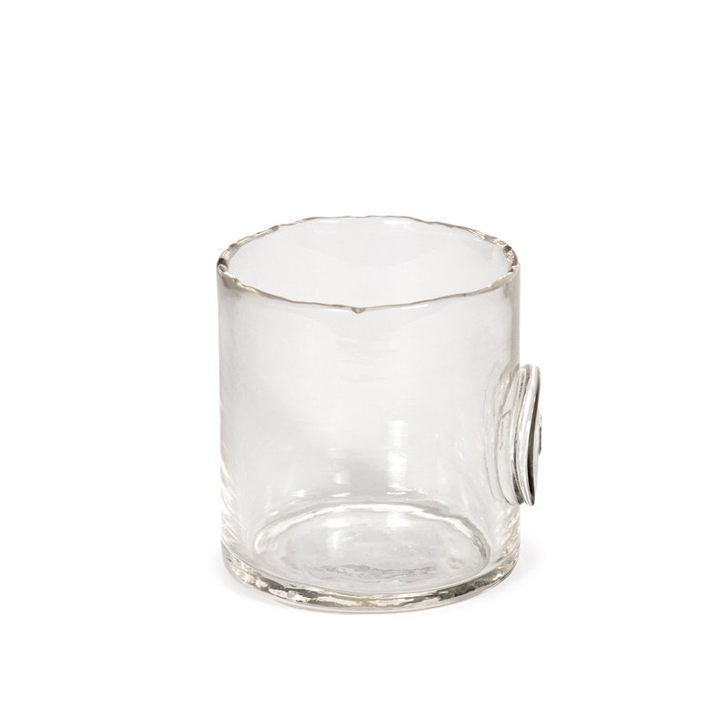 Monogram Glass Votive Small (Clear), 4.25" H x 4" W x 4" D, Clear