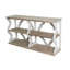 Console 64,2 x 16,5 x 33,5 po à trois niveaux en bois avec motifs découpés