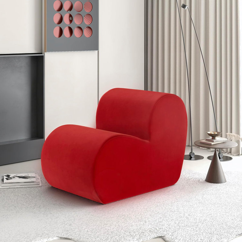 Fauteuil de chambre rembourré Red Velvet Heart