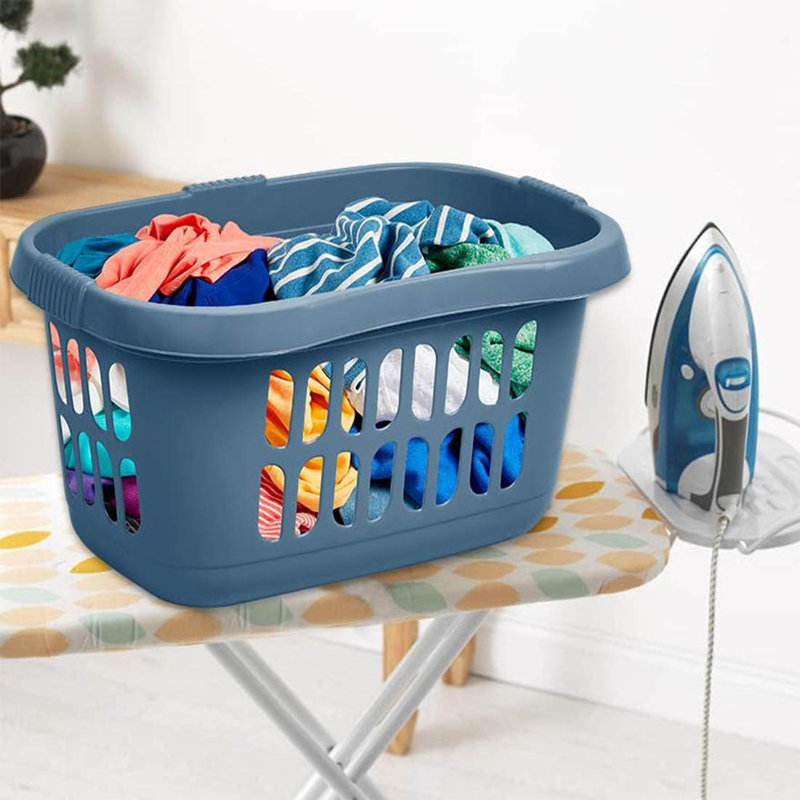 Plastic Laundry Hamper, Midnight Navy