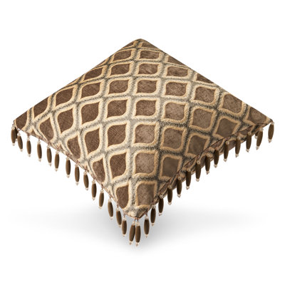 Tribal Trimmed Synthetic Throw Square Pillow Cover & Insert