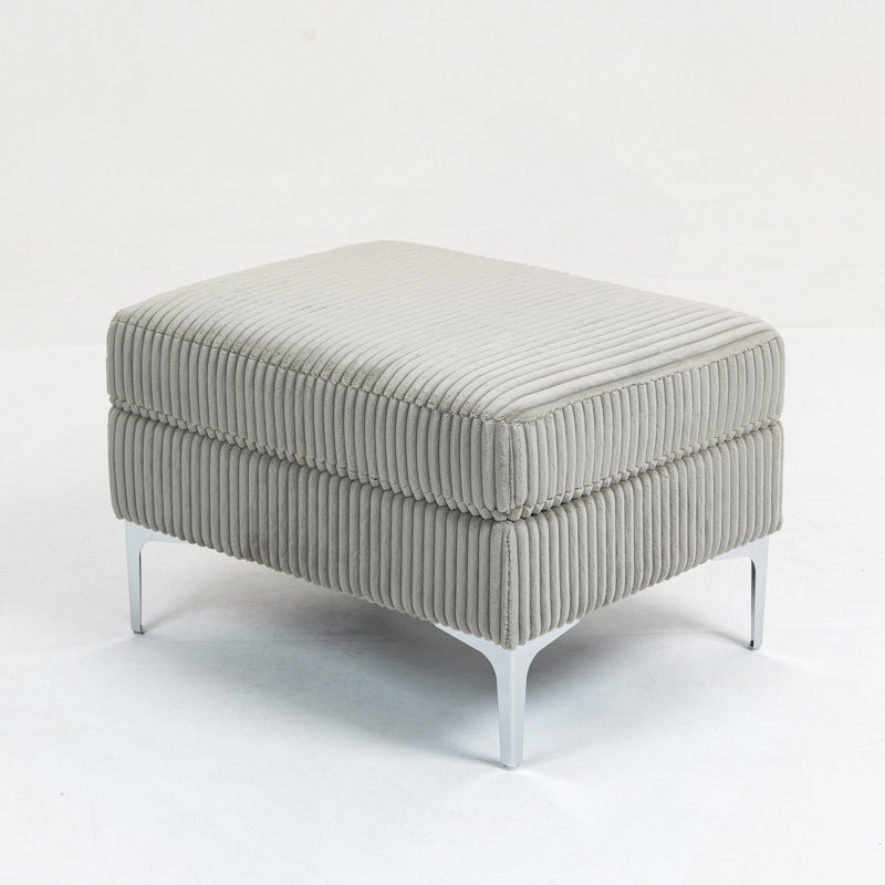 Modular Sectional Sofa Square Ottoman Module,Storage Ottoman Footrest, Gray