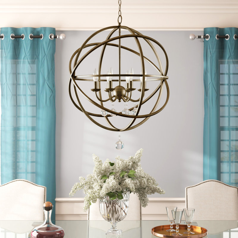 Berdina 8 - Light Dimmable Globe Chandelier, Golden Bronze