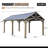 Jolydale Soild Wood Frame Hardtop Gazebo With Galvanized Steel Peak Roof, Suitable For Patios, Lawn And Backyard-128781039