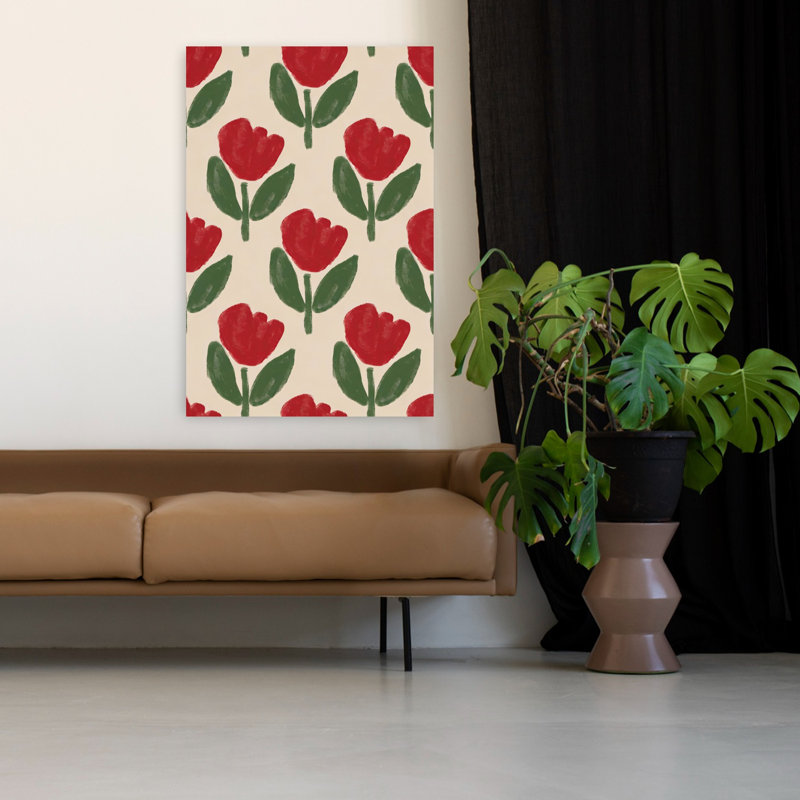 4, motif de fleurs 42449 Topaz, art mural contemporain abstrait, H 48 po x l 32 po