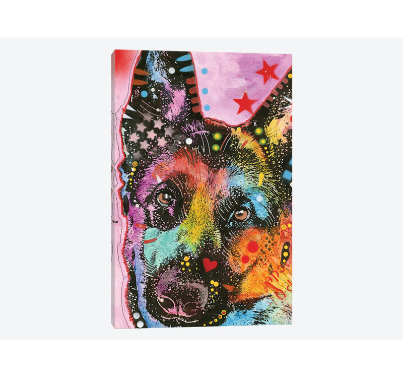 «German Shepherd II», impression sur toile, H 18 po x l 12 po x P 1,5 po, Pas de tapis, Toile tendue
