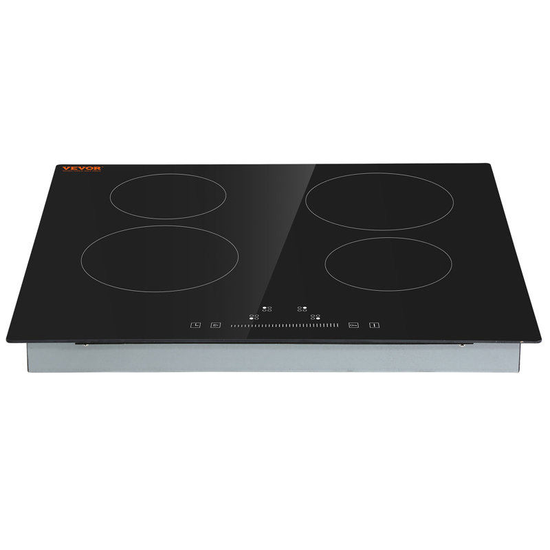 VEVOR 24" Black Electric 4 Burner Cooktop with Dual Size Power Burner