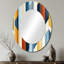 Motif multicolore à rayures multicolores - Miroir mural Mid-Century-1999337777
