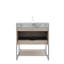 Lavabo encastré rectangulaire encastré 30 "sans bonde et robinet, Italie gris clair