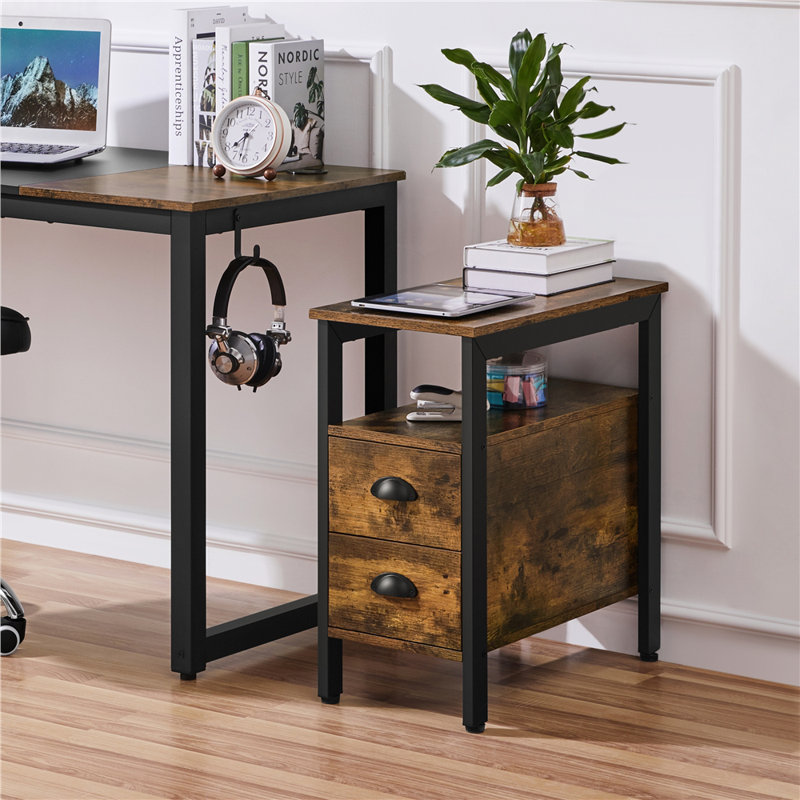 End Table, Rustic Brown/Black