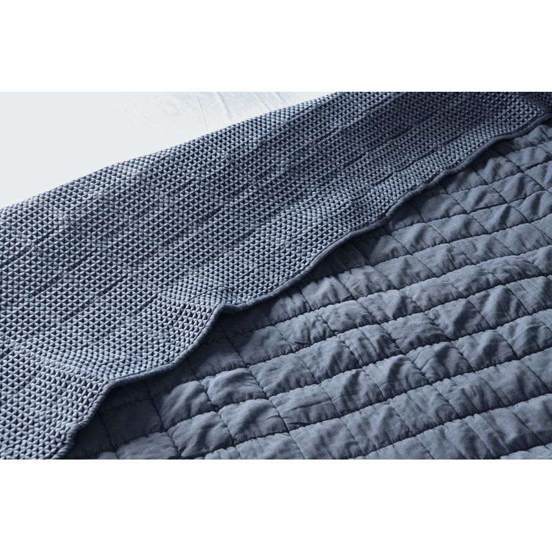 Bungert Polyester Solid Colour Bedspread, Blue