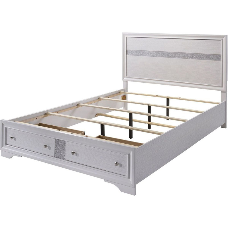 Lininger Solid Wood Storage Bed, Gray, Queen